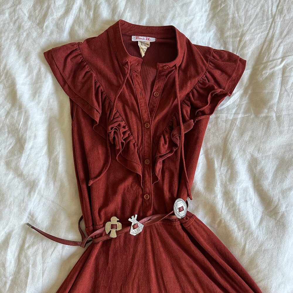 Western style, vintage dress with Native American belt